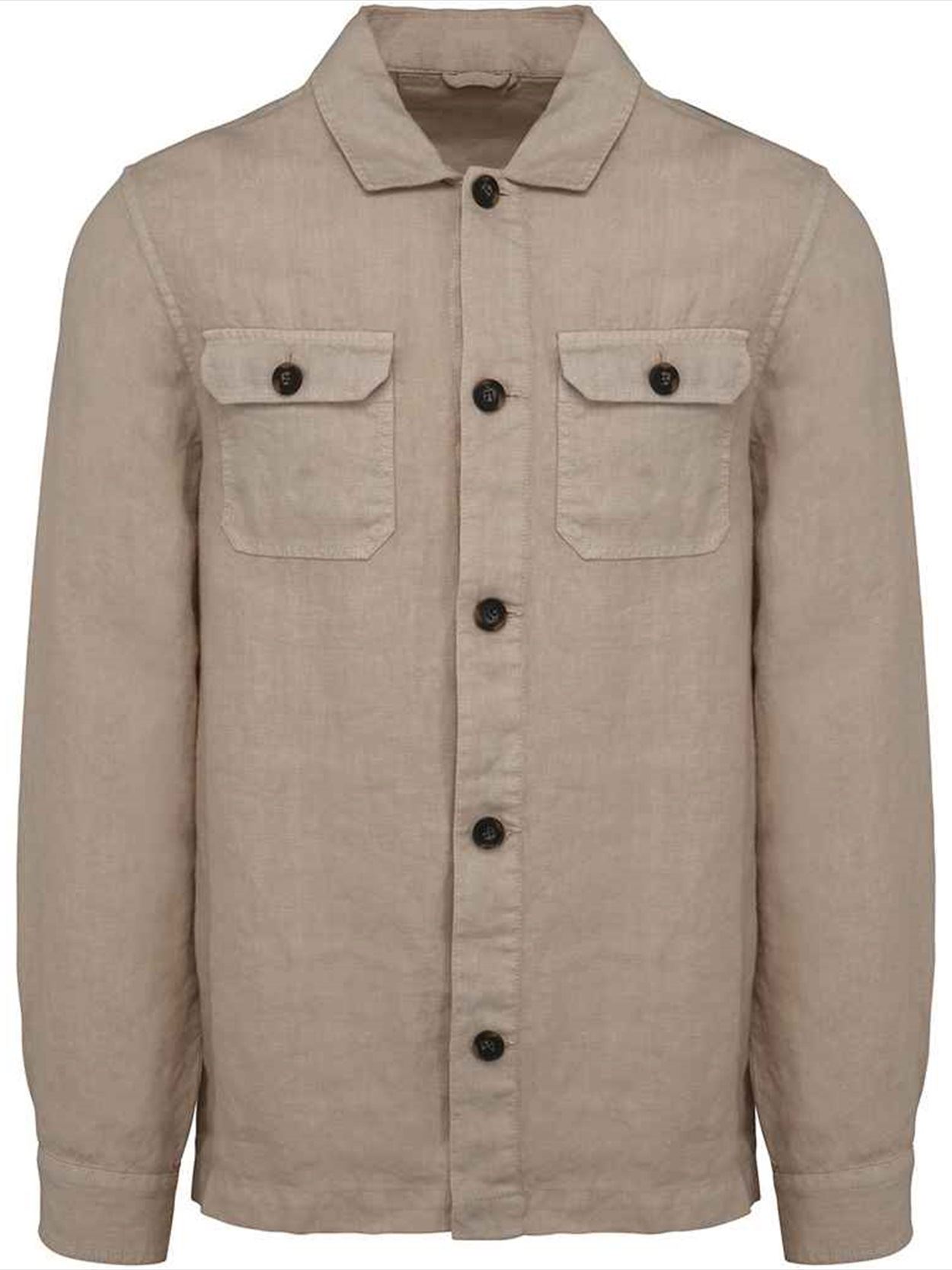 SP516 Spasso Linen Washed Overshirt Image 1