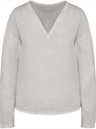 SP524 Spasso Ladies Linen Blouse