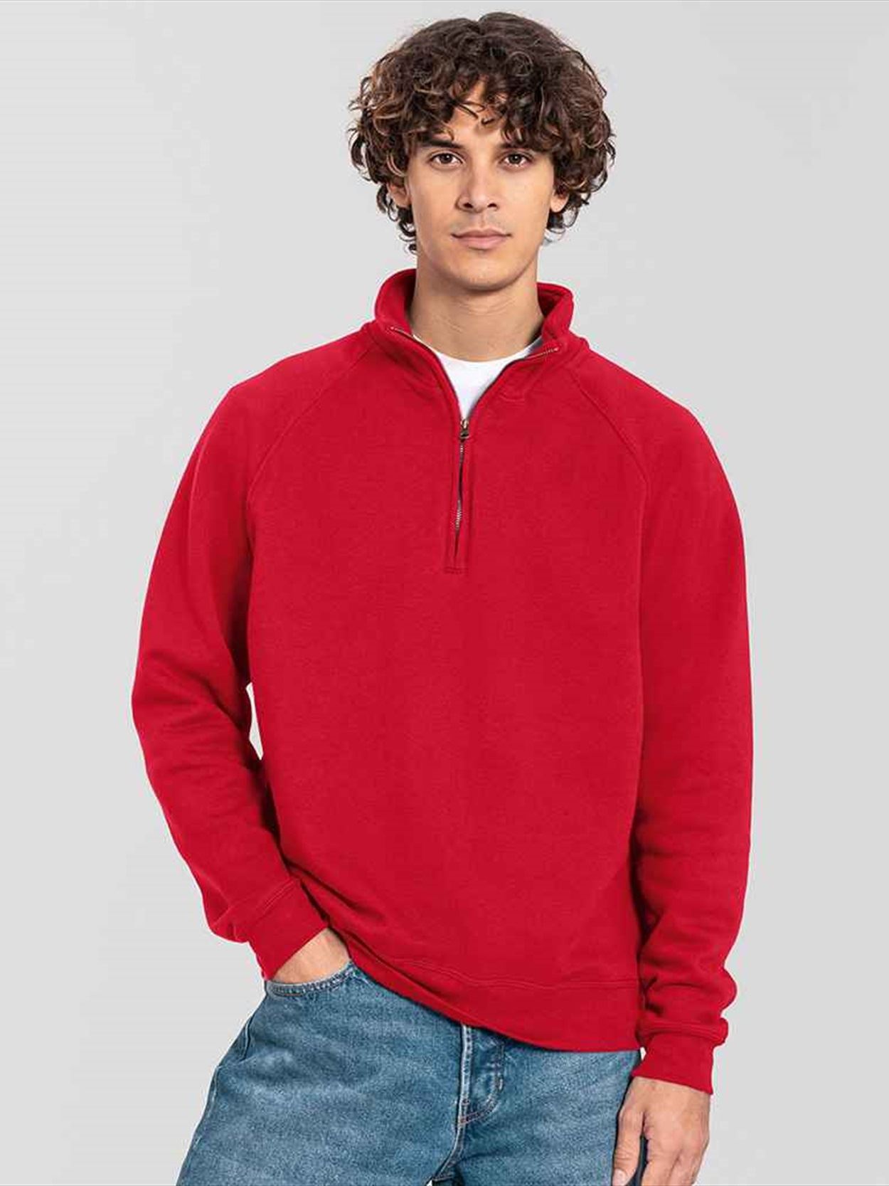 SS154 622880 Fruit of the Loom Iconic Premium Zip Neck Sweatshirt Image 3