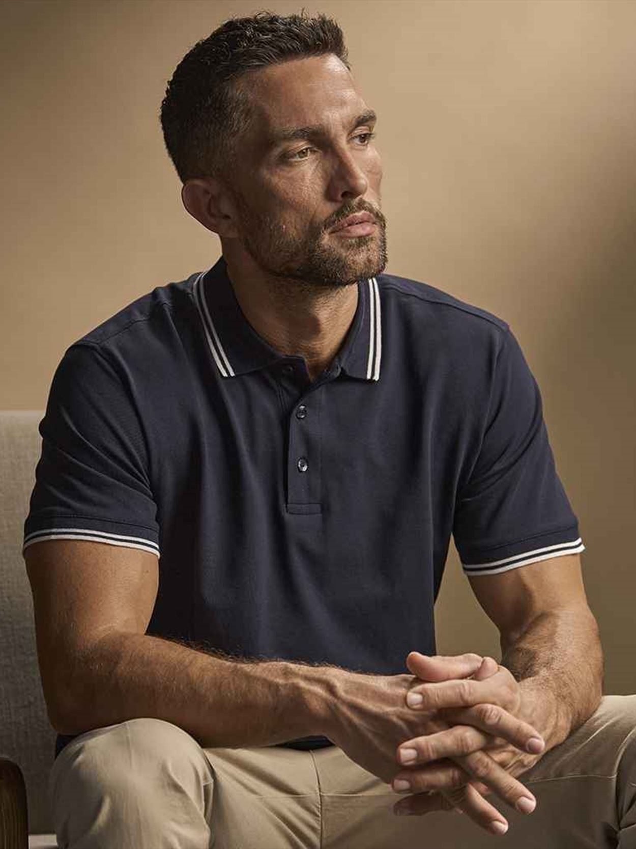T1407 1407 Tee Jays Luxury Stretch Tipped Polo Shirt Image 1