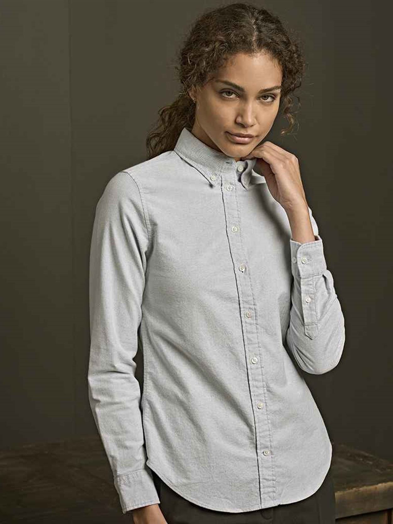 T4001 4001 Tee Jays Ladies Perfect Long Sleeve Oxford Shirt Image 1