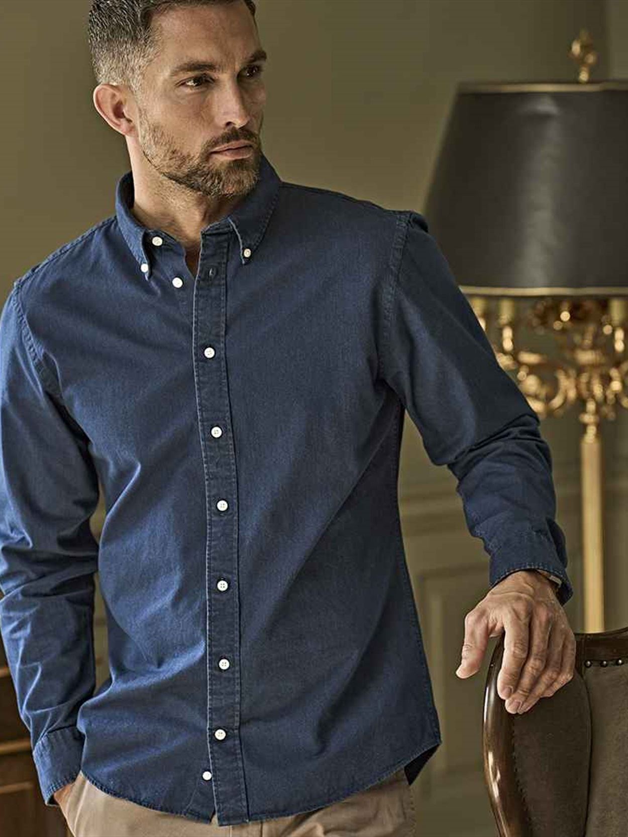 T4002 4002 Tee Jays Long Sleeve Casual Twill Shirt Image 1