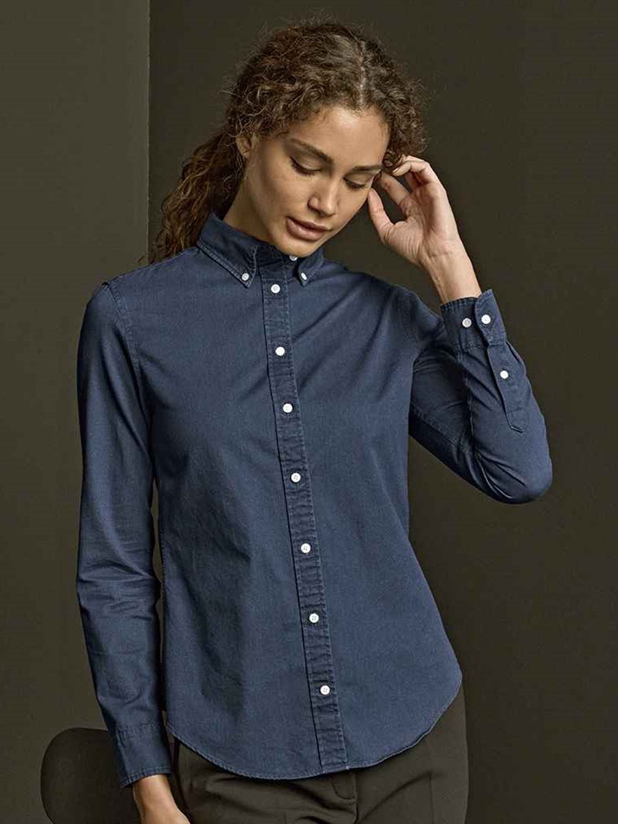 T4003 4003 Tee Jays Ladies Long Sleeve Casual Twill Shirt Image 1