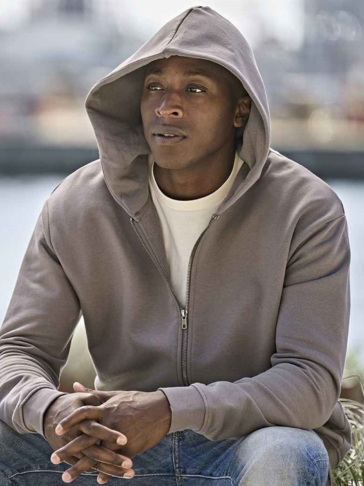 T5154 5154 Tee Jays Unlabeled Hooded Full Zip Sweatshirt Image 1