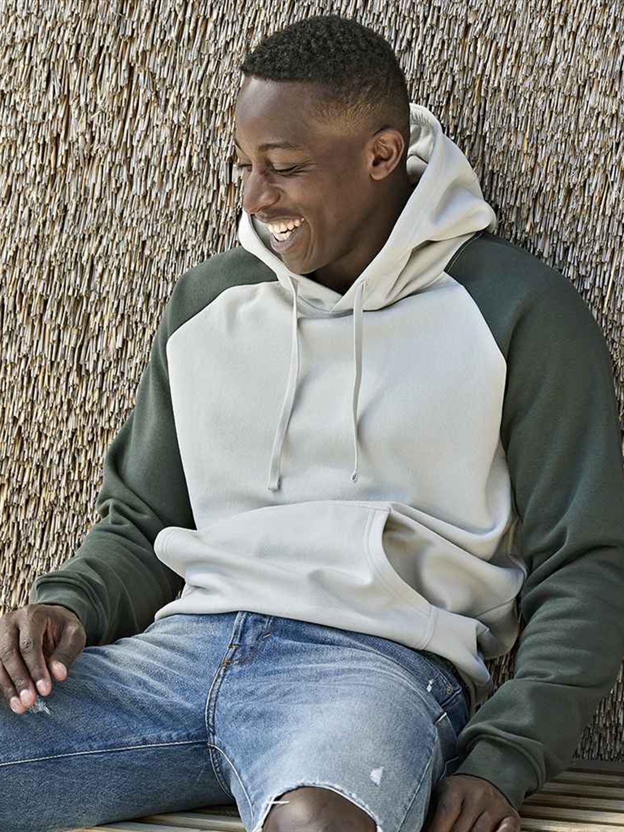 T5156 5156 Tee Jays Unlabeled Two-Tone Hooded Sweatshirt Image 1