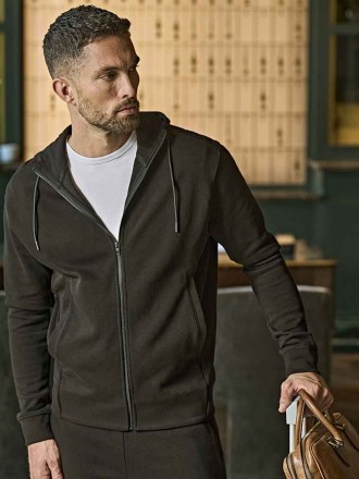 T5508 5508 Tee Jays Ribbed Interlock Full Zip Hooded Sweatshirt