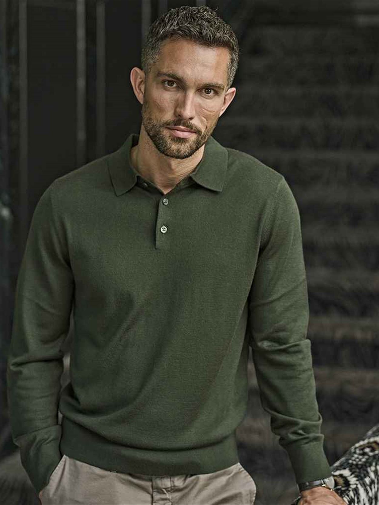 T6002 6002 Tee Jays Knitted Polo Shirt Image 2