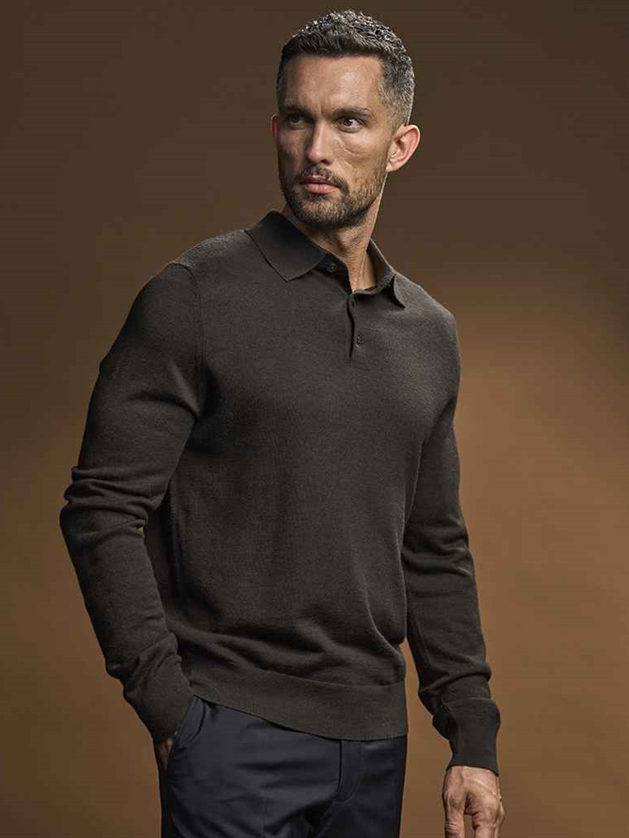 T6002 6002 Tee Jays Knitted Polo Shirt Image 1