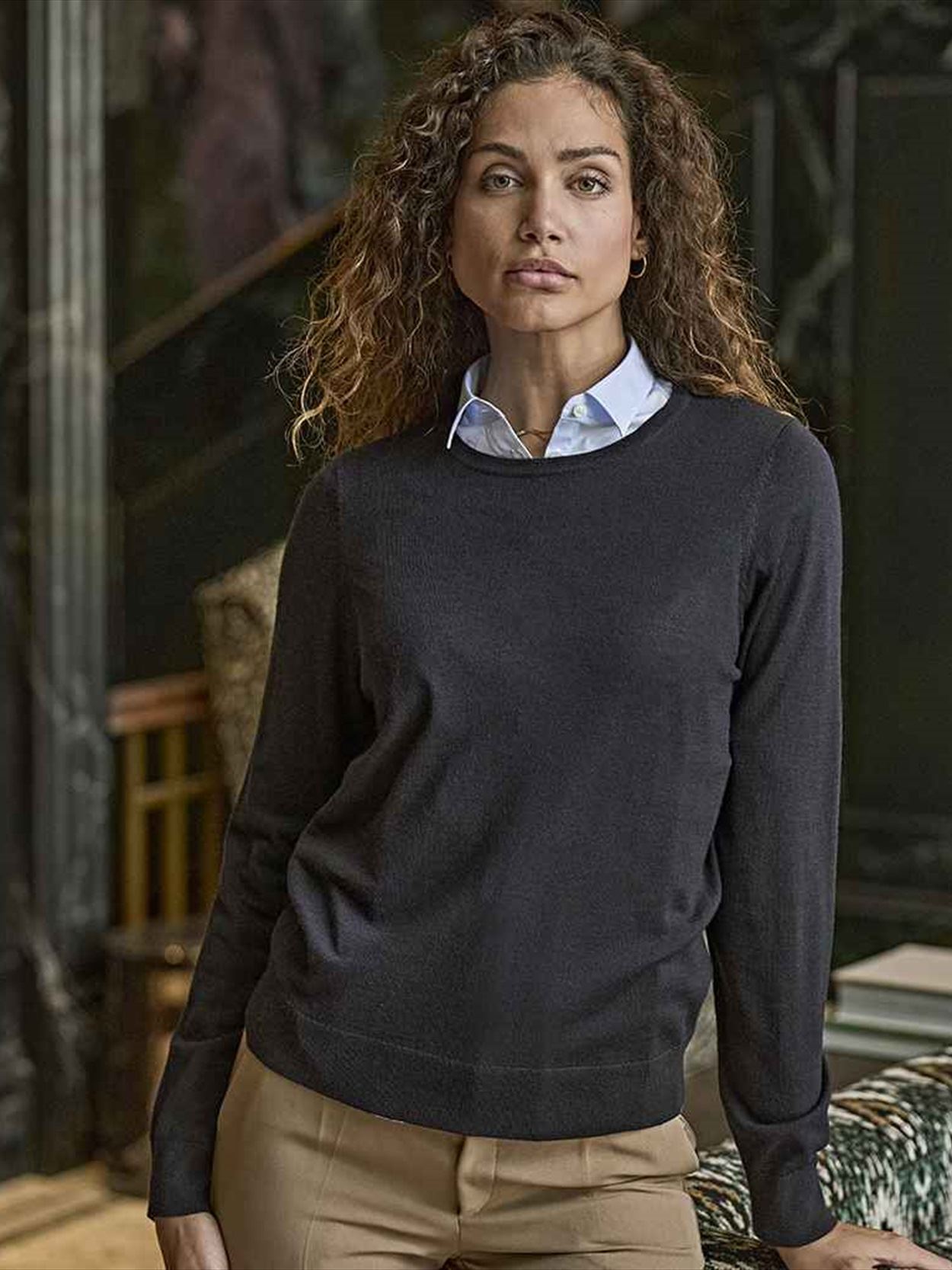T6006 6006 Tee Jays Ladies Crew Neck Sweater Image 1