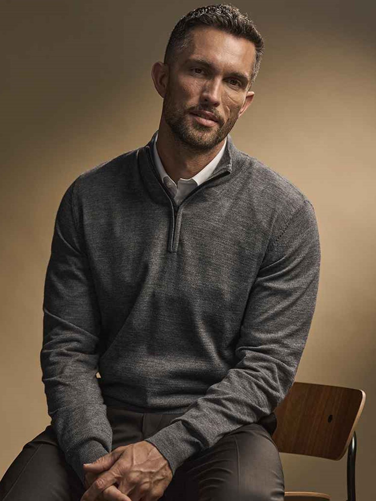 T6010 6010 Tee Jays Half Zip Sweater Image 1