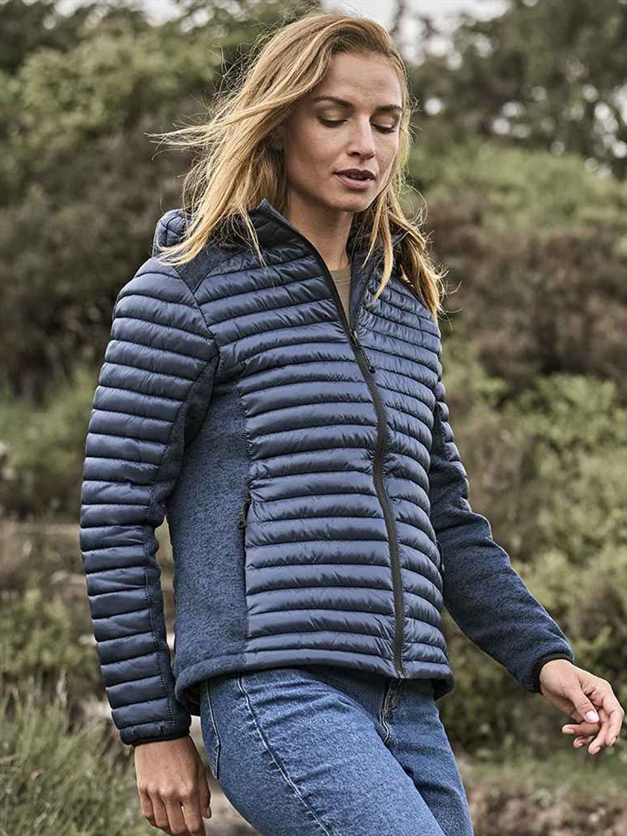 T9611 9611 Tee Jays Ladies Crossover Hooded Padded Outdoor Jacket Image 1