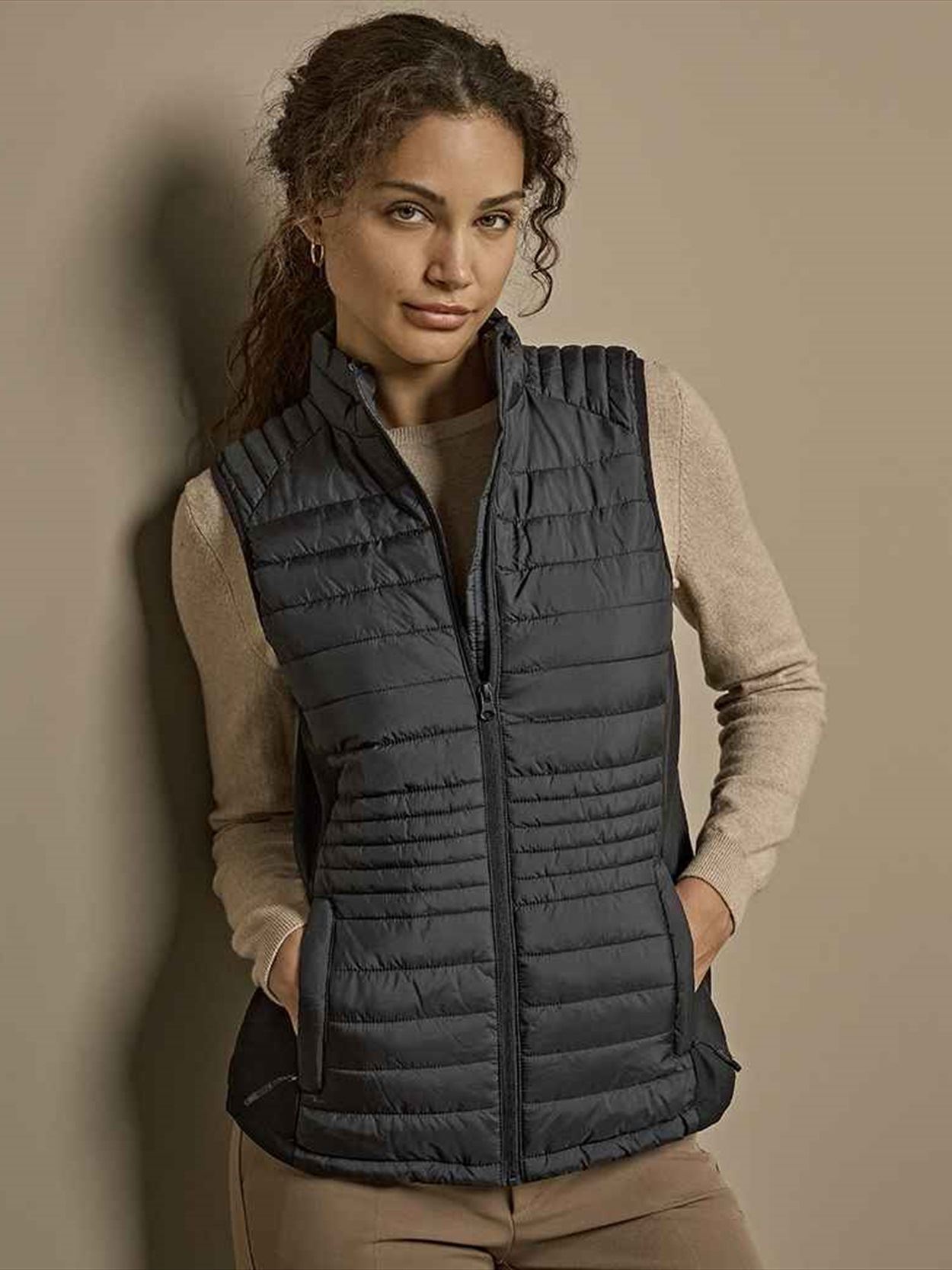 T9625 9625 Tee Jays Ladies Crossover Padded Bodywarmer Image 1