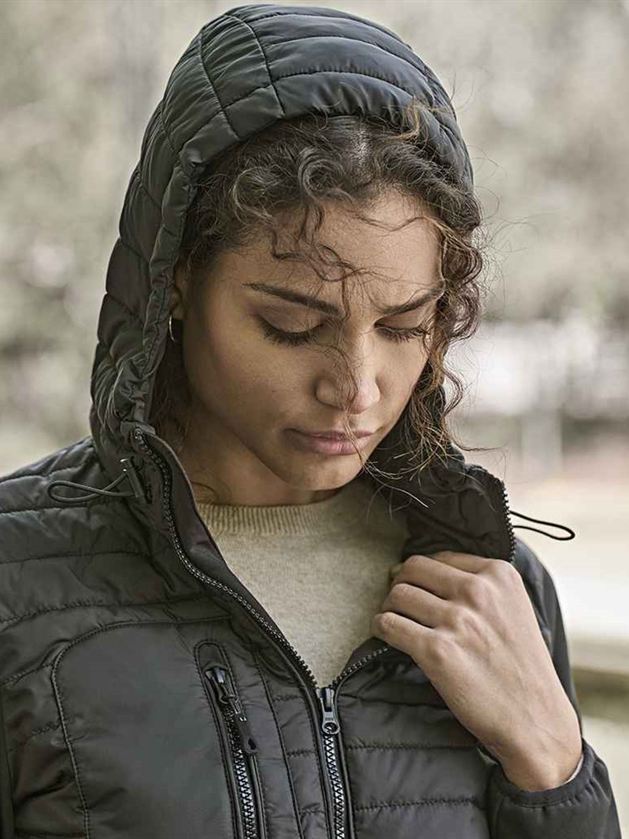 T9629 9629 Tee Jays Ladies Crossover Hooded Jacket Image 1