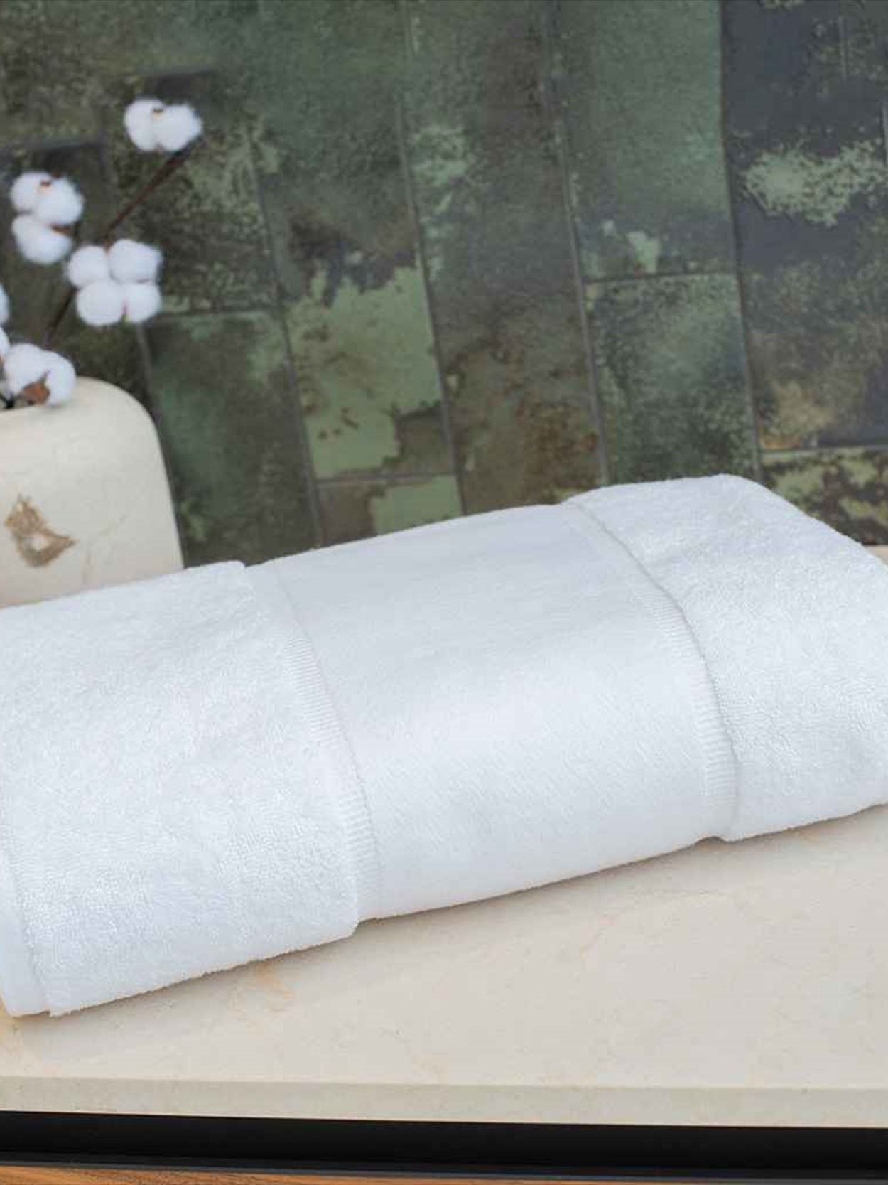 TC506 Towel City Organic Printable Border Bath Sheet Image 1