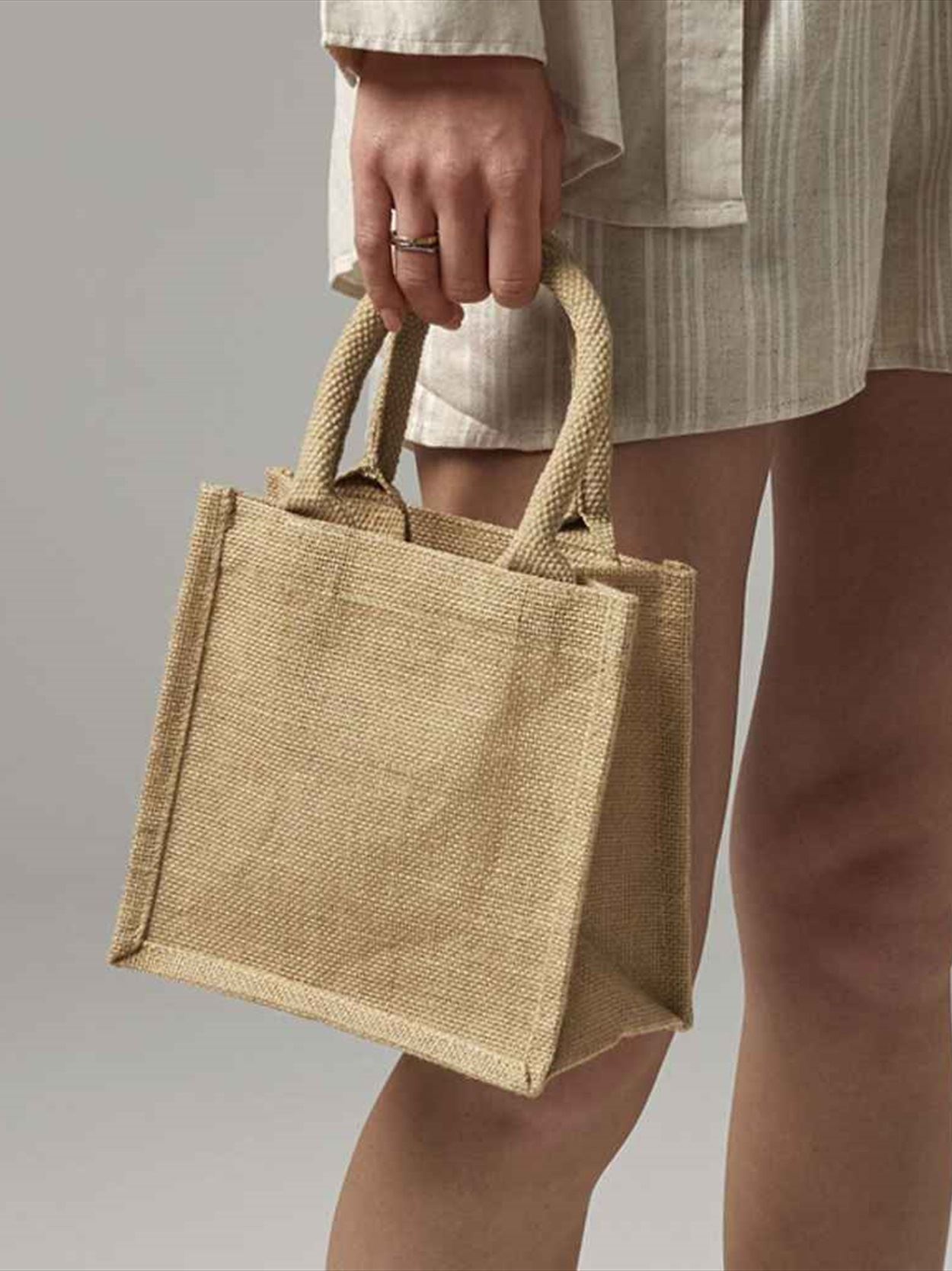 W411 Westford Mill Jute Petite Gift Bag Image 1