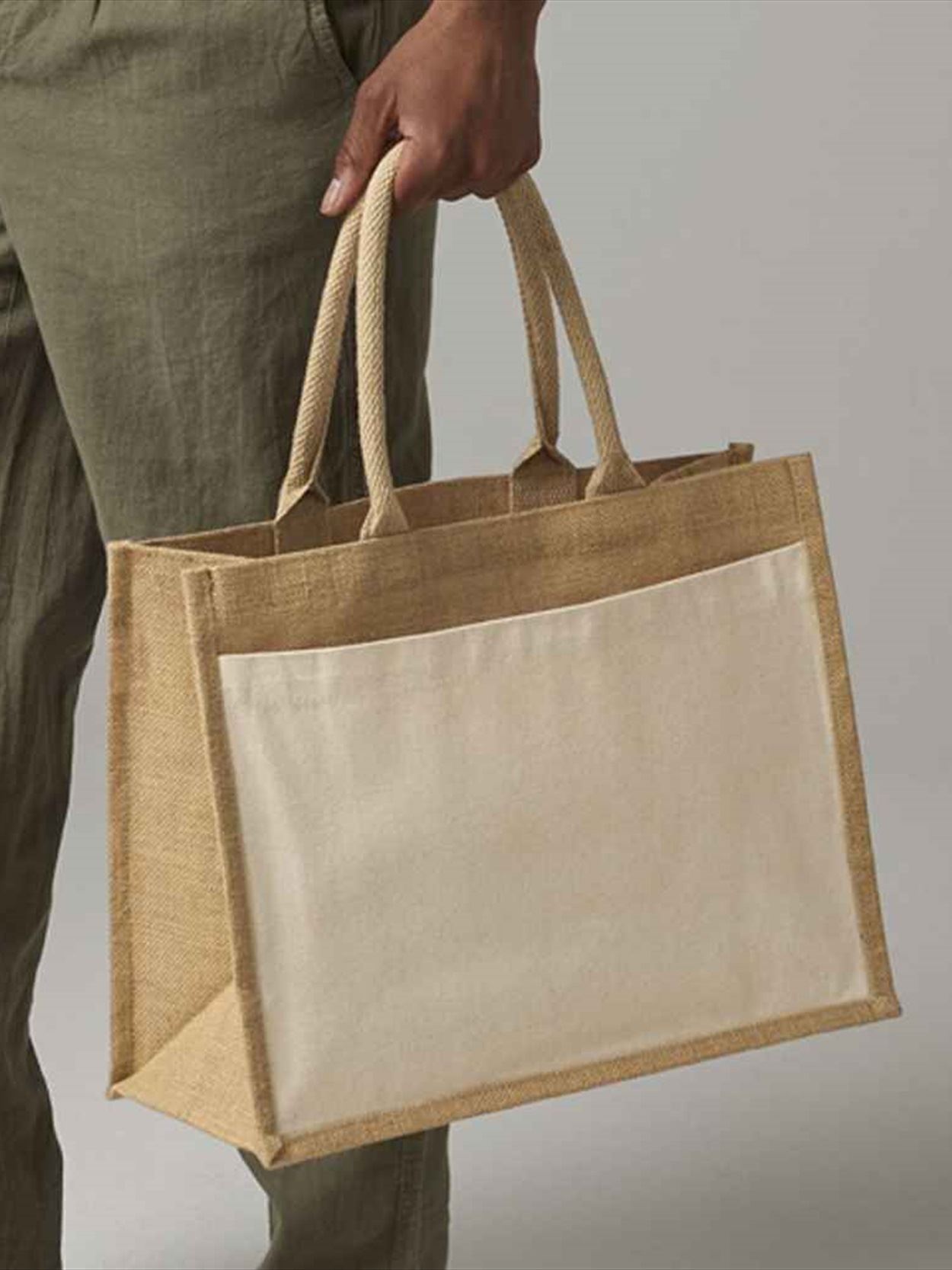 W427 Westford Mill Pocket Jute Shopper Image 1