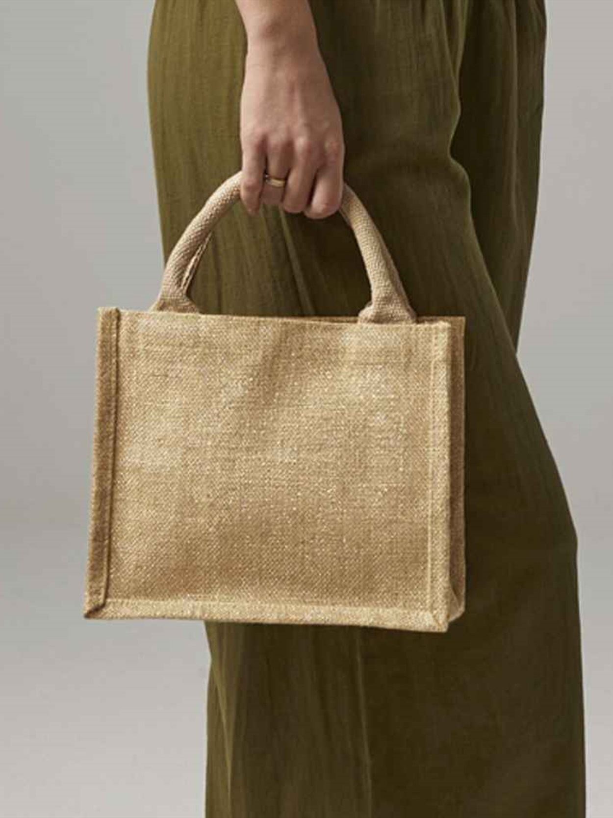W431 Westford Mill Shimmer Jute Mini Gift Bag Image 1