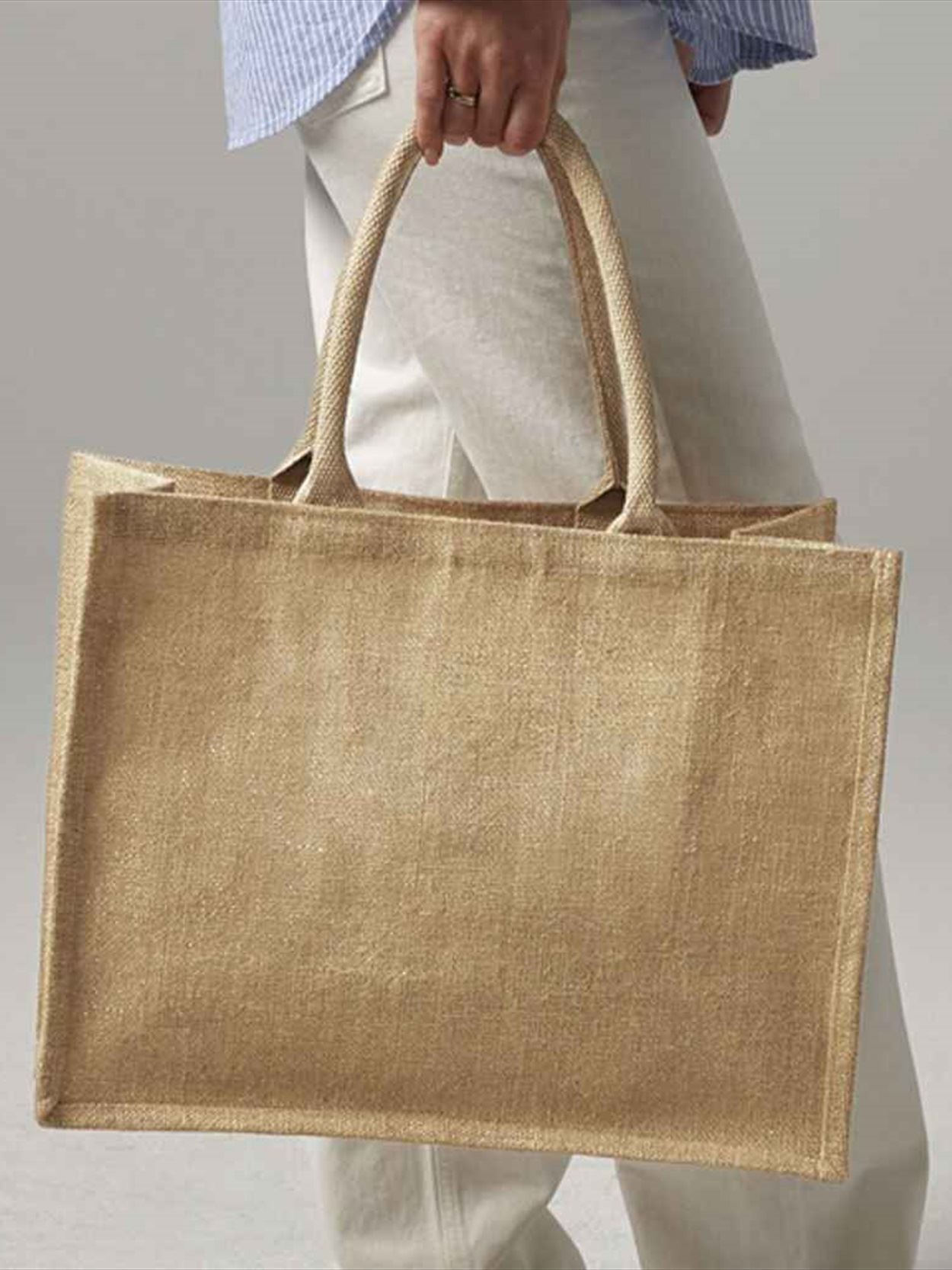 W437 Westford Mill Shimmer Jute Shopper Image 1