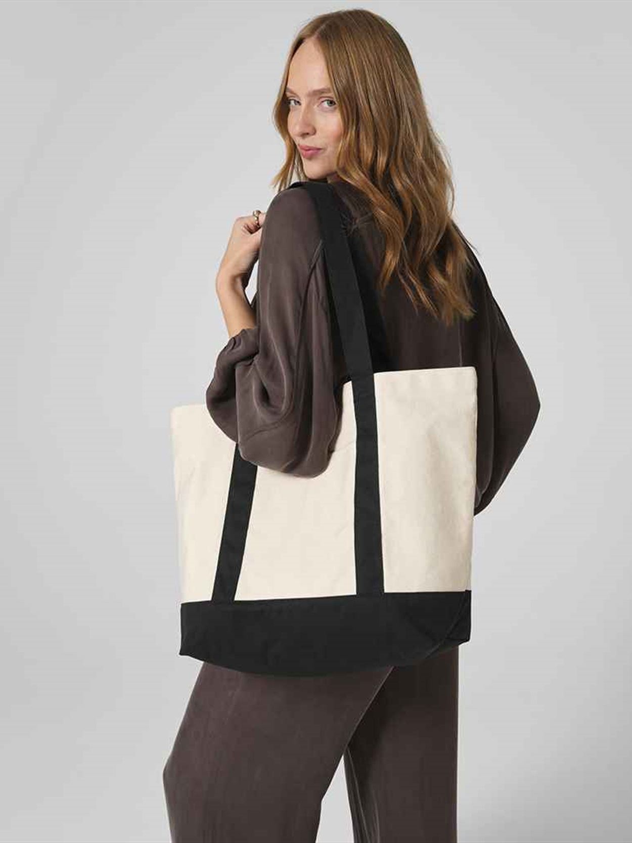 W804 Westford Mill EarthAware® Organic Varsity Shopper Image 1