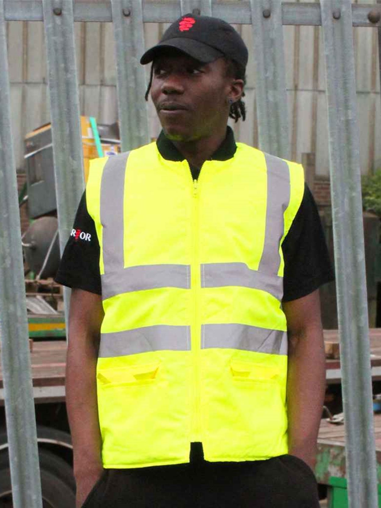 WR007 DWHV14 Warrior Hi-Vis Reversible Bodywarmer Image 1