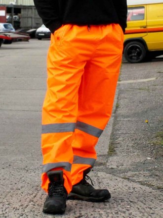 WR010 DWHV36 Warrior Hi-Vis Overtrousers