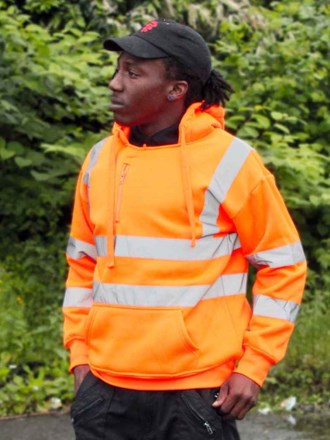 WR012 DWHV44 Warrior Hi-Vis Pull On Hoodie