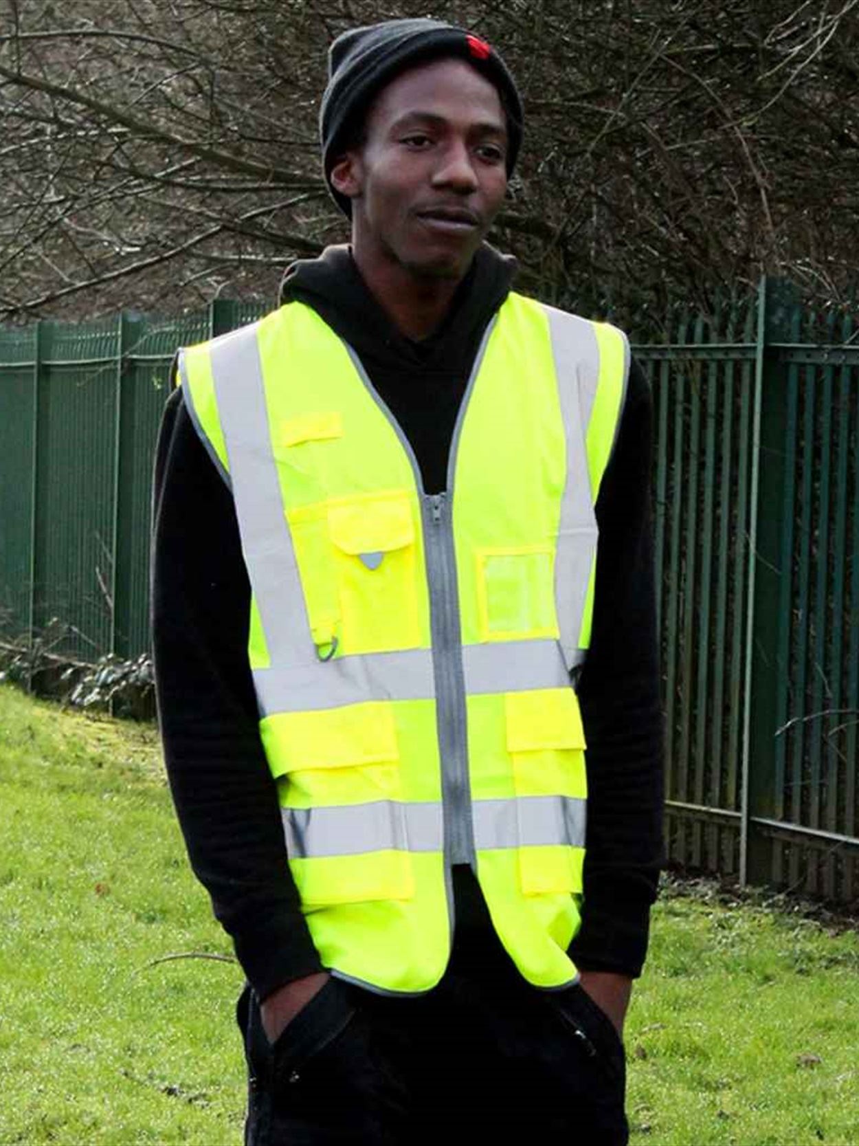 WR035 DWHV28 Warrior Hi-Vis Executive Waistcoat Image 2