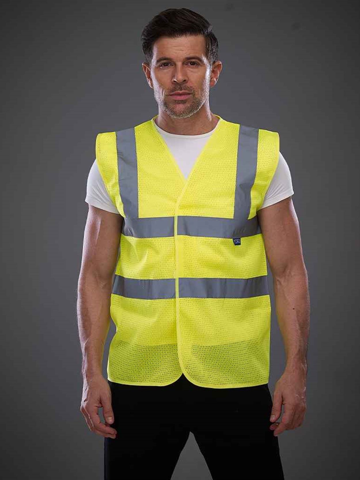 YK104 HVW120 Yoko Top Cool Open Mesh Waistcoat Image 1