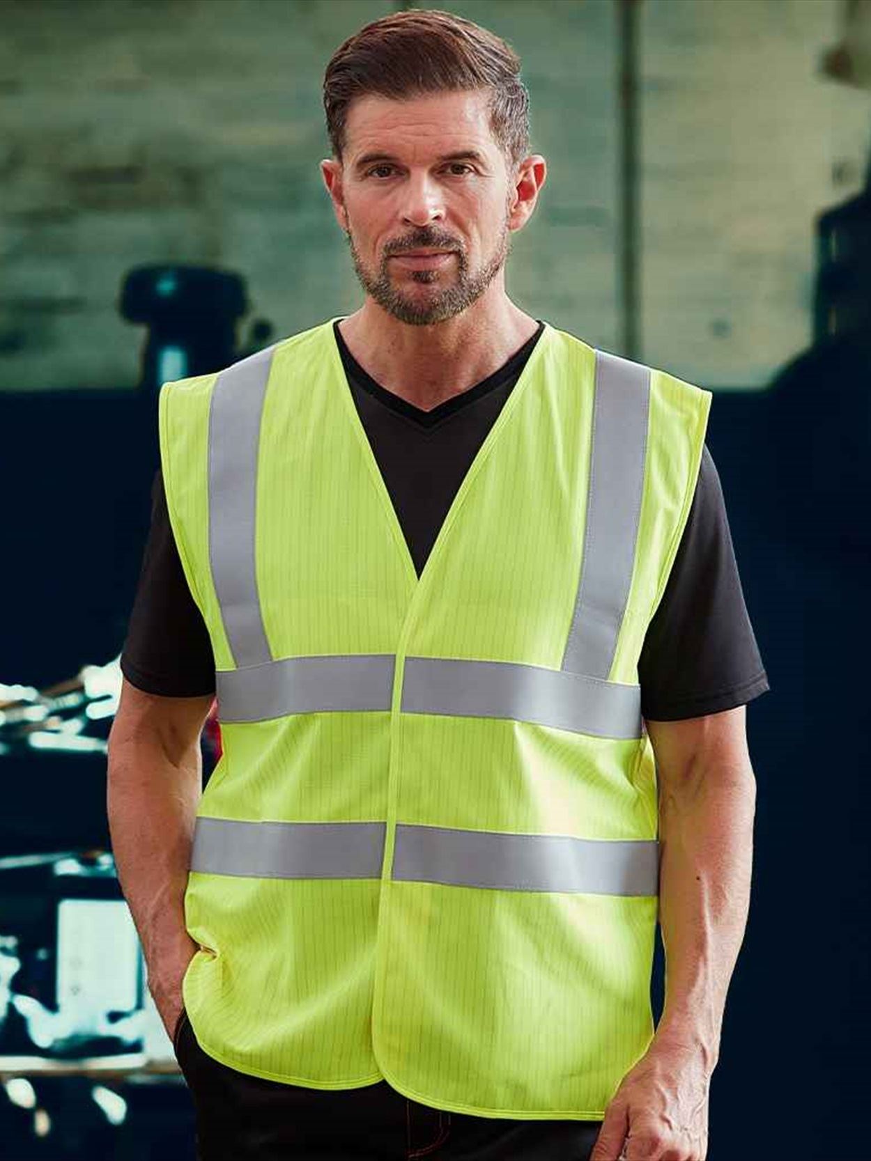 YK110 HVW100ASFR Yoko Hi-Vis Anti-Static Flame Retardant Waistcoat Image 1