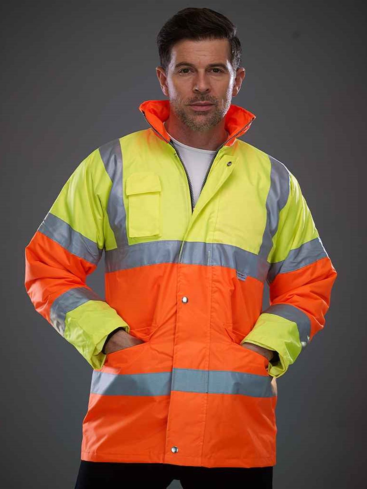 YK205 HVP303 Yoko Hi-Vis Contrast Jacket Image 1