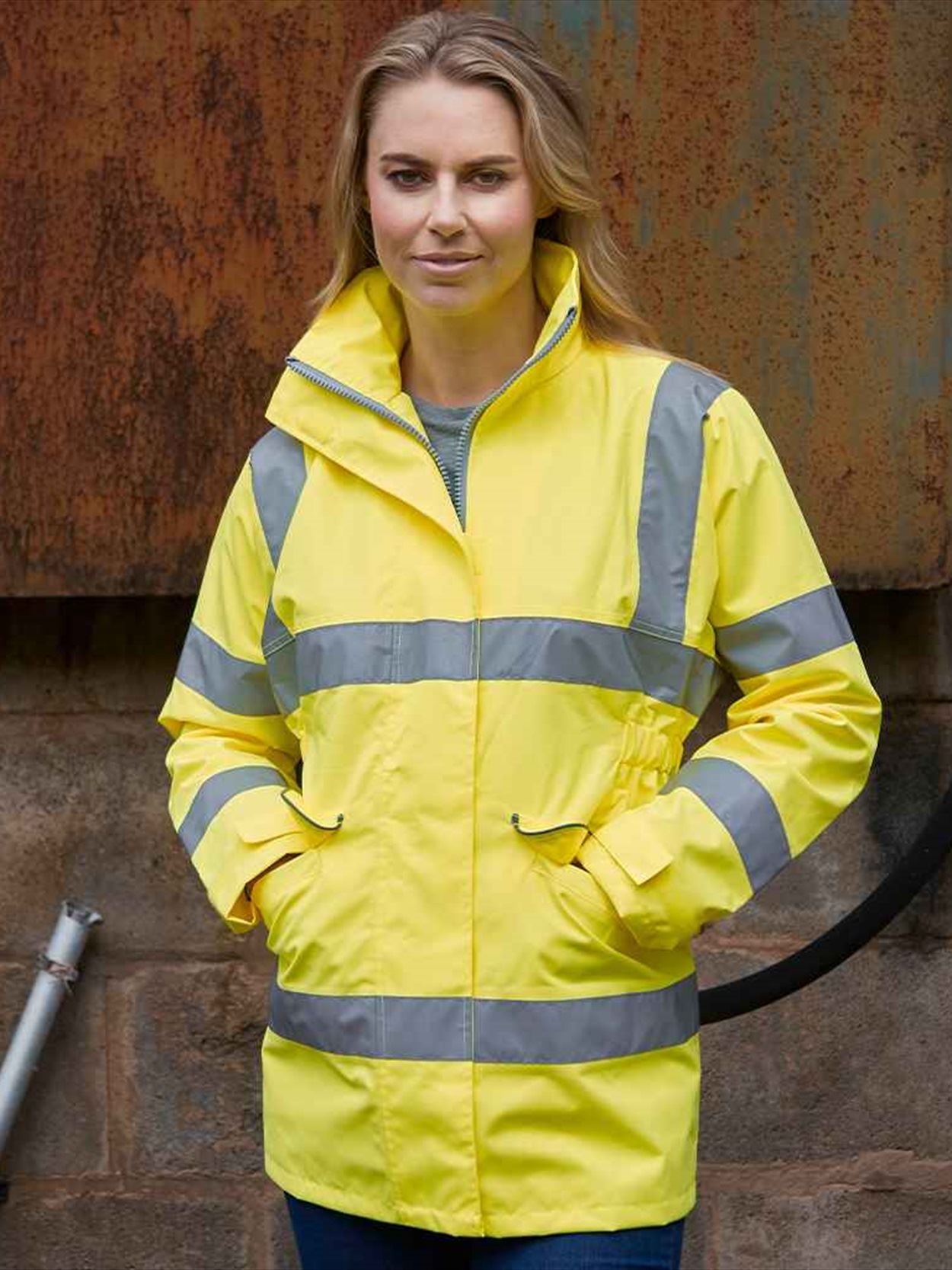 YK218 HVP189 Yoko Ladies Hi-Vis Executive Jacket Image 1