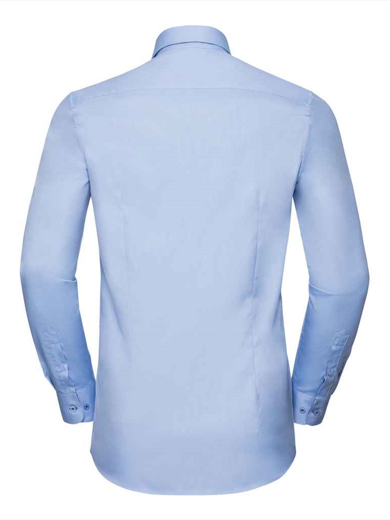 964M Russell Athletic Collection Long Sleeve Contrast Herringbone Shirt Image 3