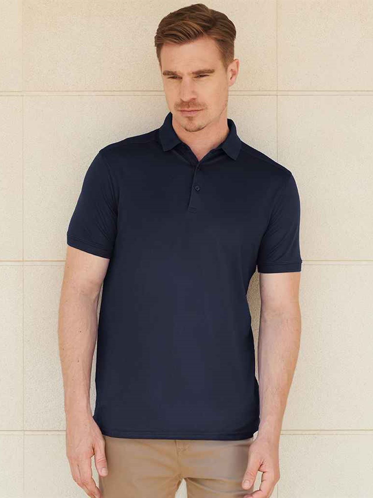 H460 Henbury Slim Fit Stretch Microfine Piqué Polo Shirt Image 1