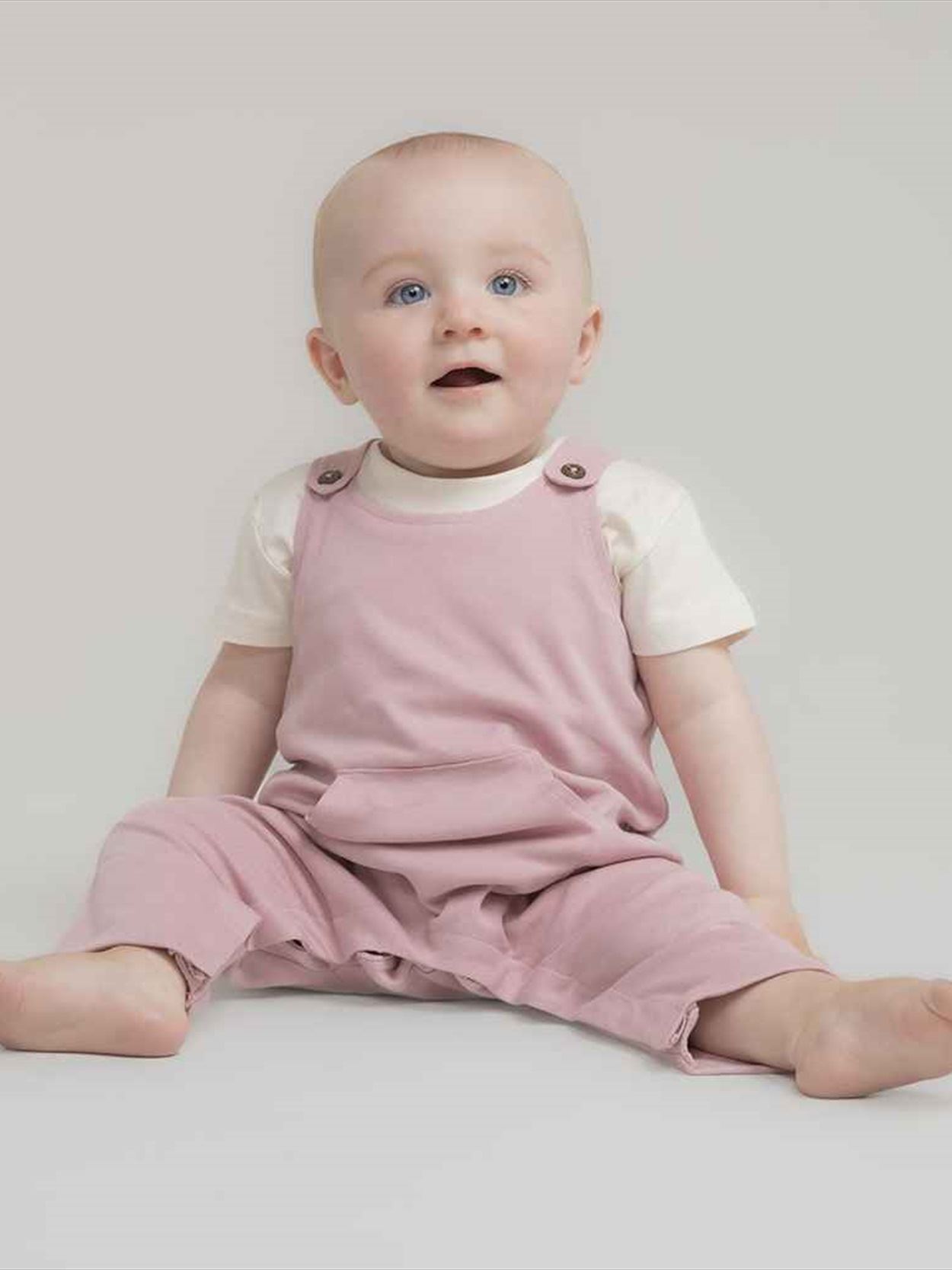LW651 Larkwood Baby/Toddler Organic Cotton Dungarees Image 1