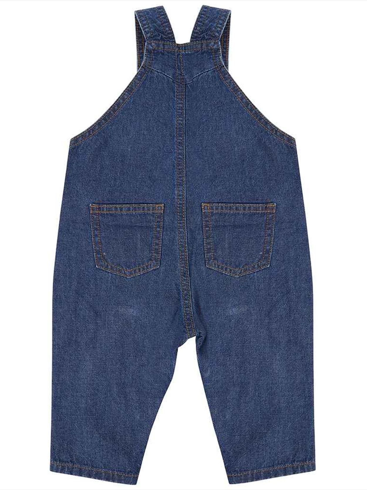 LW700 Larkwood Kids Denim Dungarees Image 2