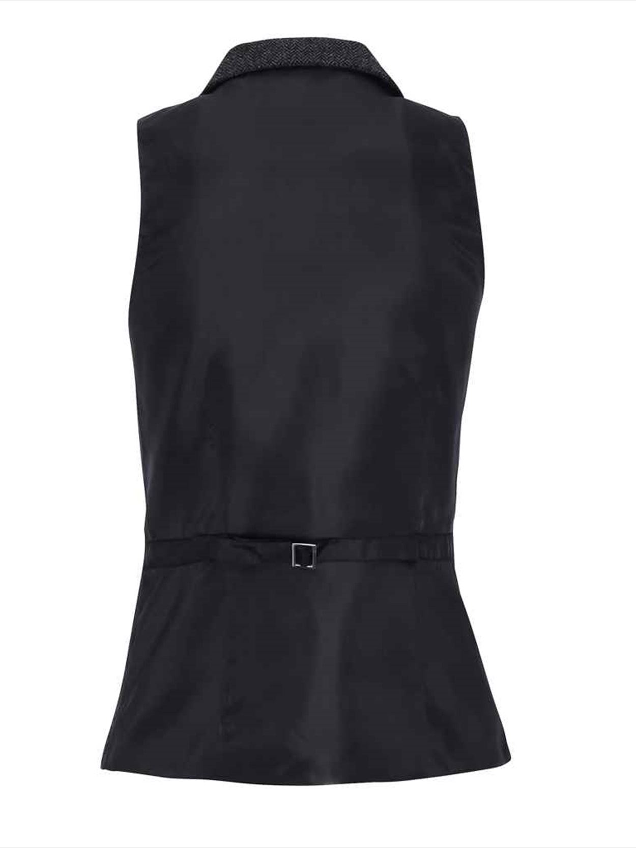 PR626 Premier Ladies Herringbone Waistcoat Image 2
