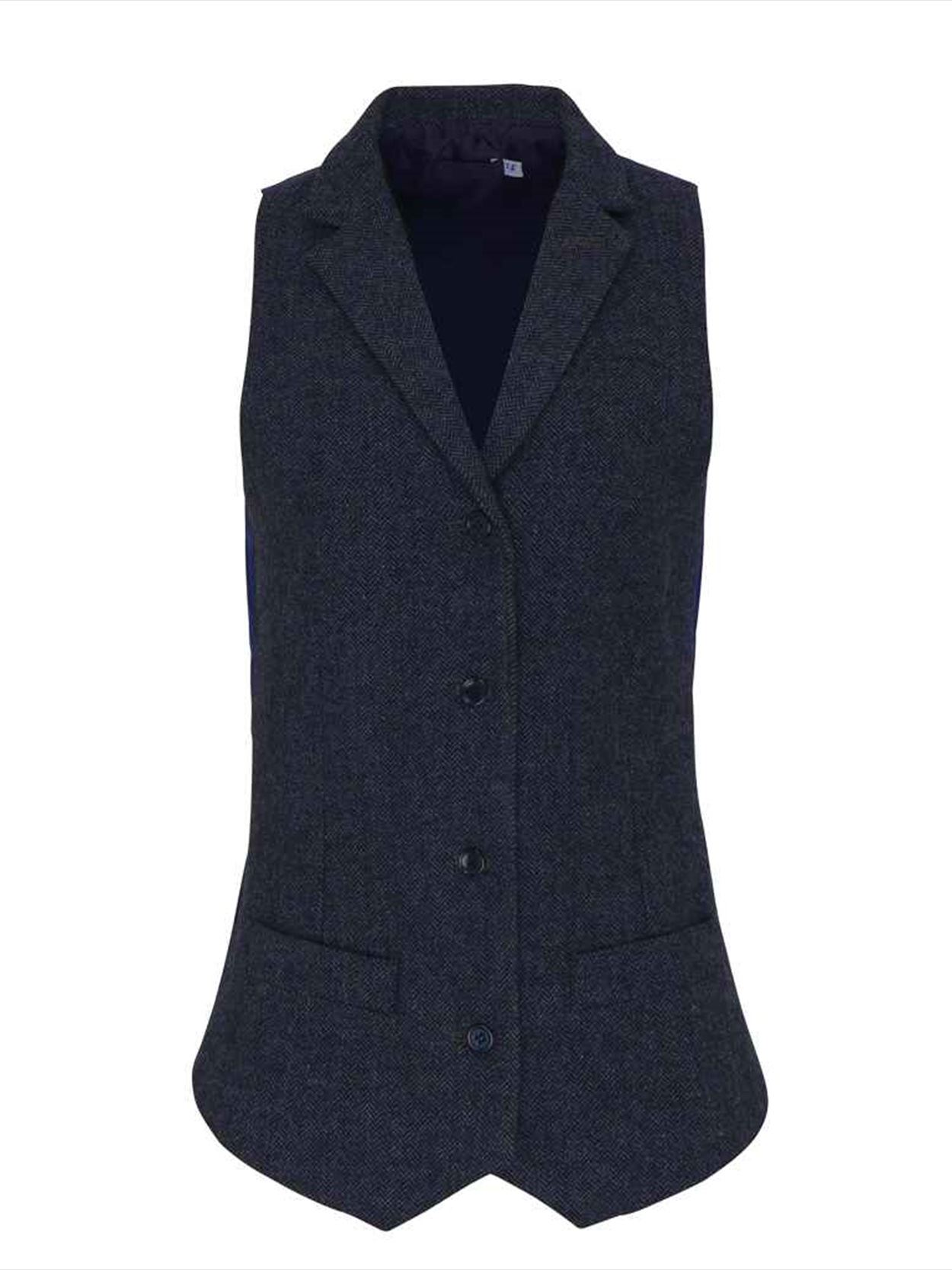 PR626 Premier Ladies Herringbone Waistcoat Image 1