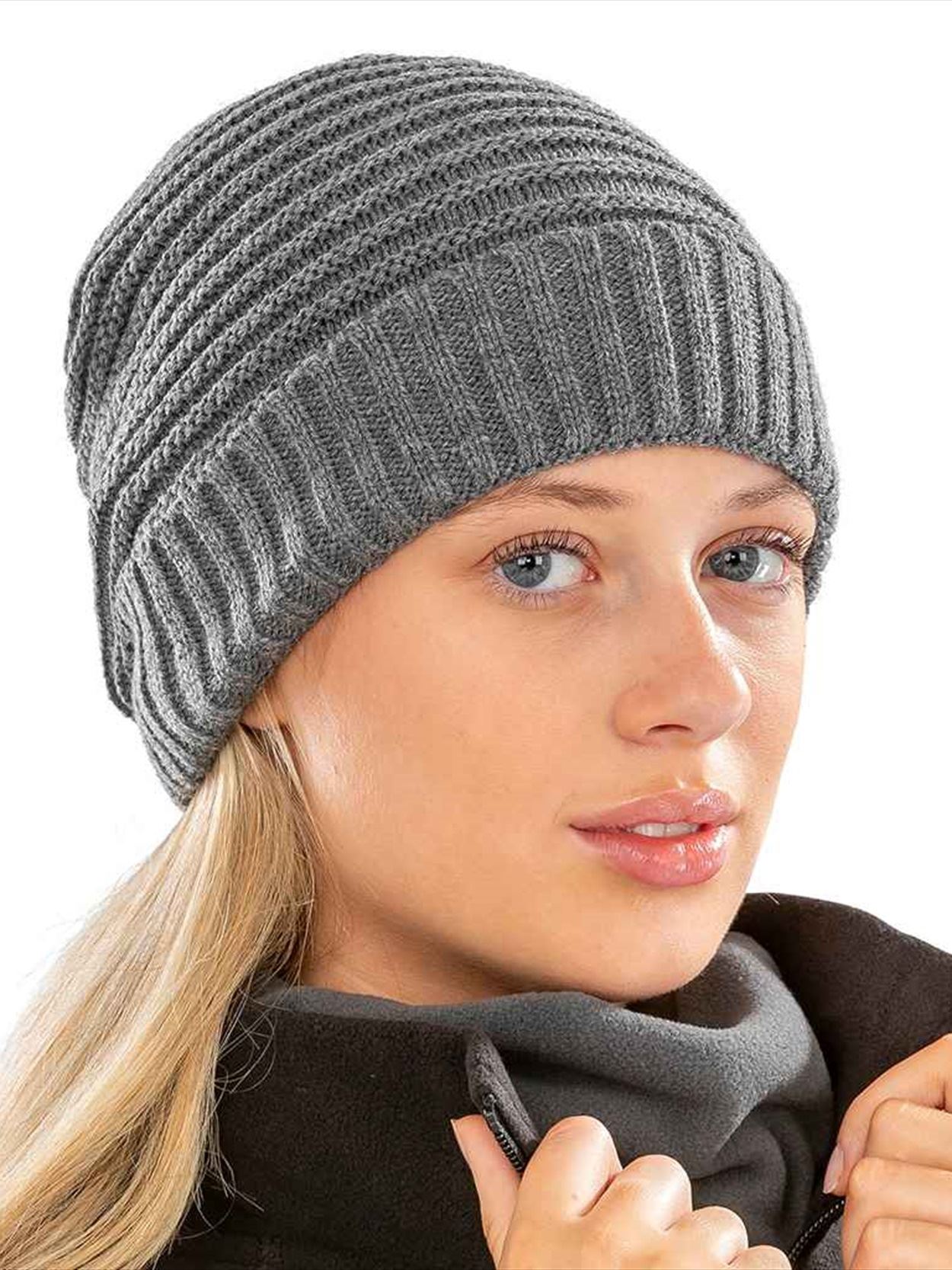 RC376X Result Braided Fleece Lined Hat Image 1