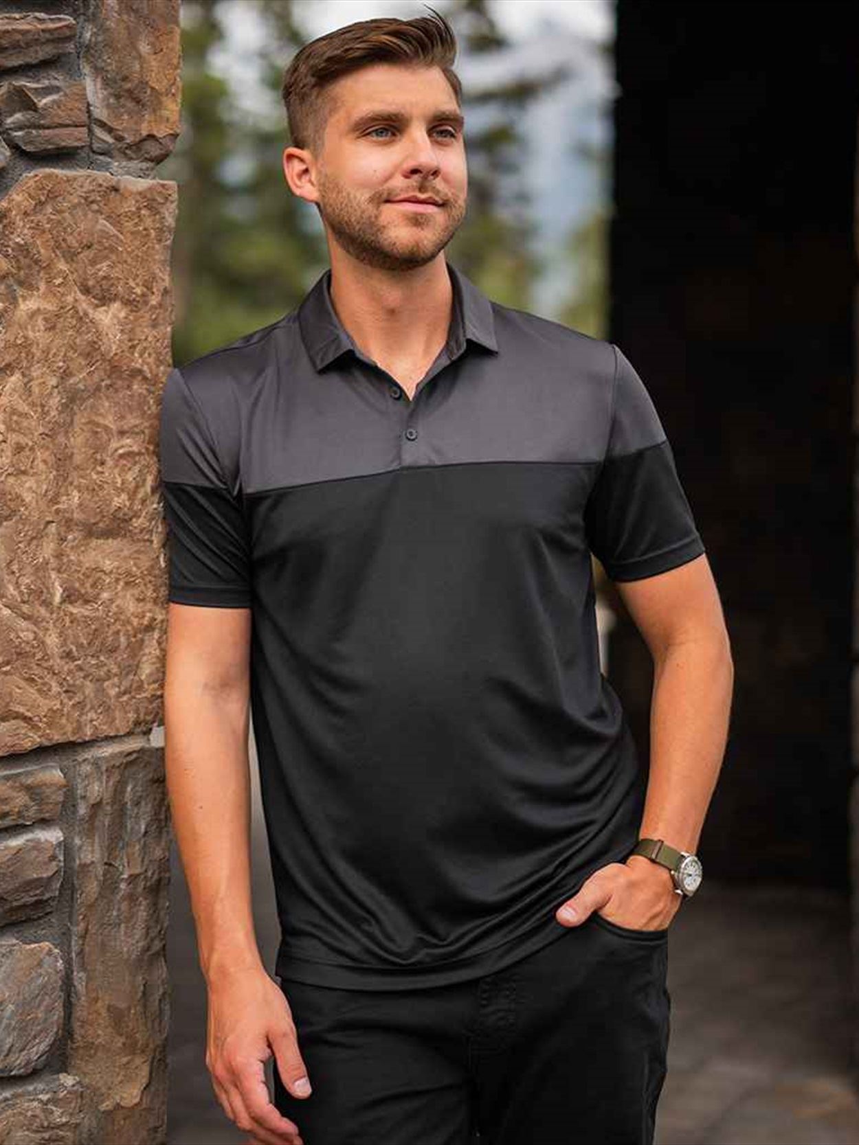 PSX-9M Stormetch Monterey Two-Tone Polo Shirt Image 2
