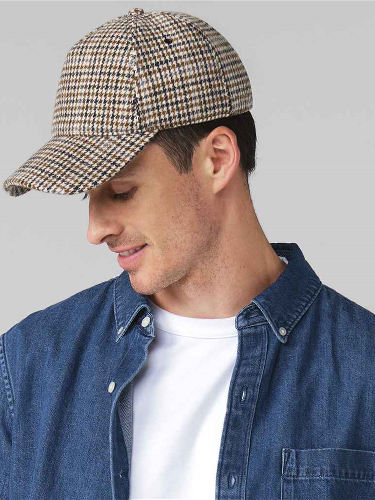BB625 B625 Beechfield Wool Blend Checked Cap Image 1