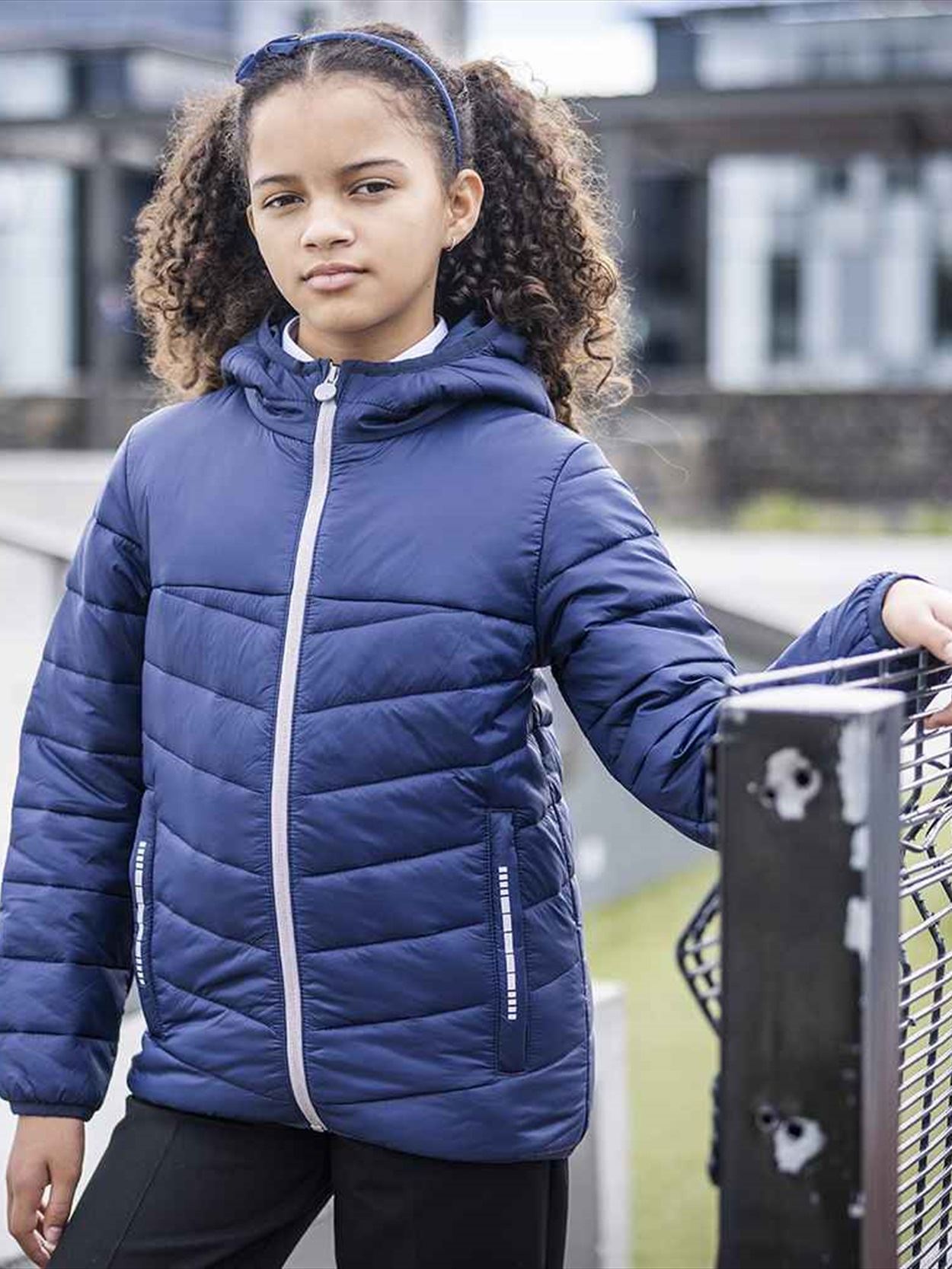 RG325 TRA036 Regatta Kids Loftlite Hooded Baffle Jacket Image 1