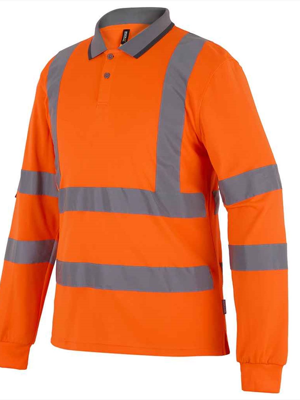 RG545 TRS324 Regatta High Visibility Pro Contract Long Sleeve Polo Shirt Image 3