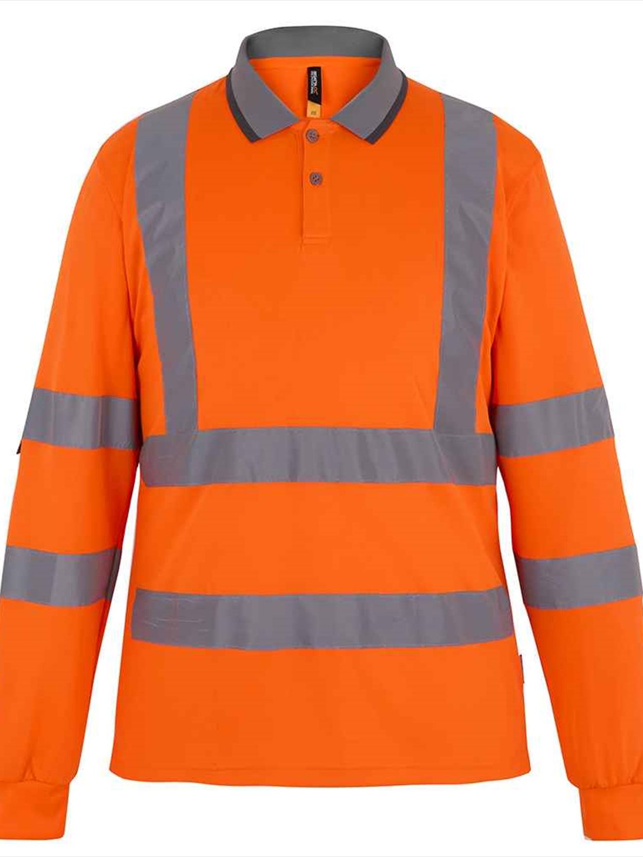 RG545 TRS324 Regatta High Visibility Pro Contract Long Sleeve Polo Shirt Image 1