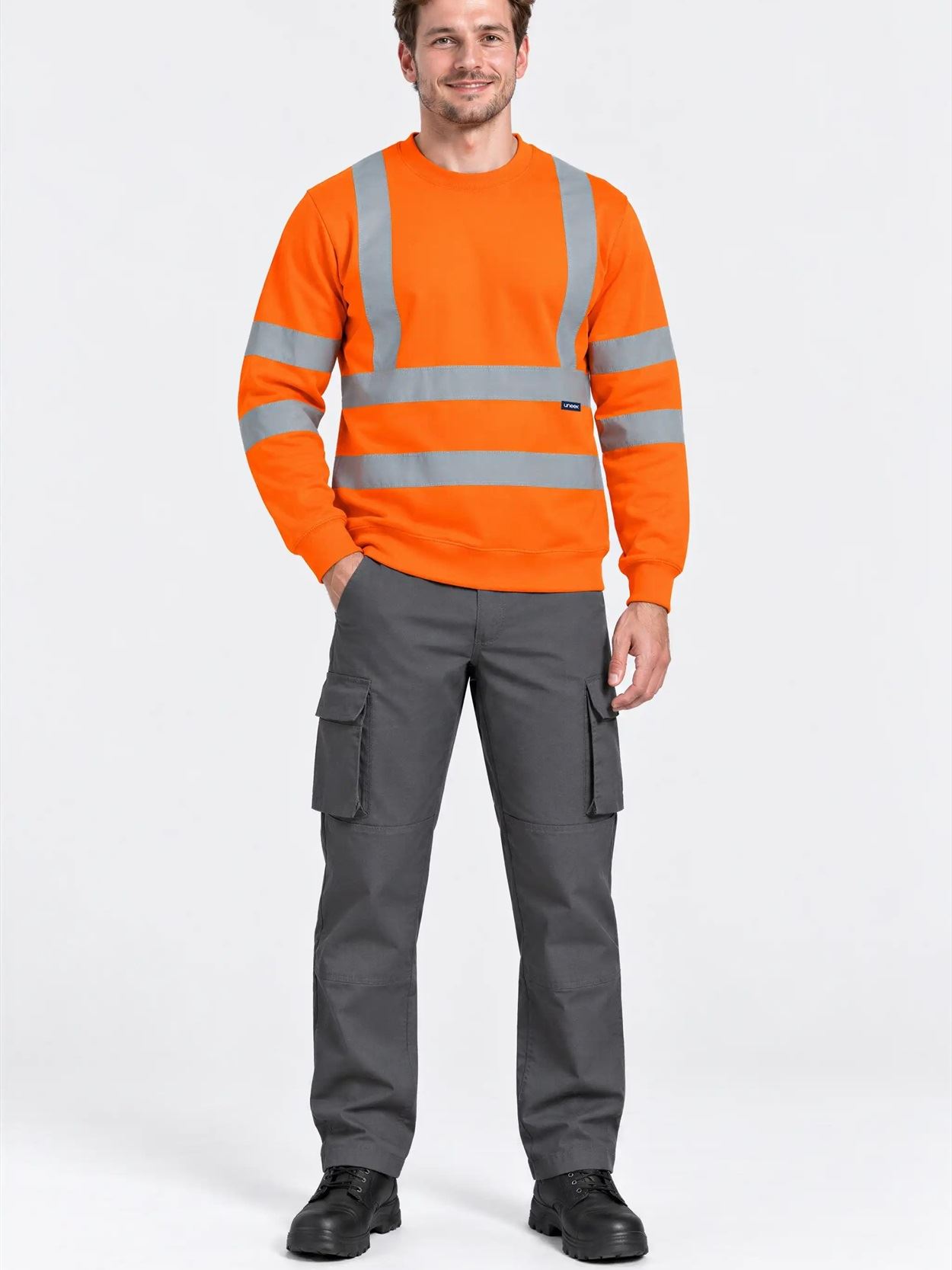 UC813 Hi Vis Crew Neck Sweatshirt Image 1