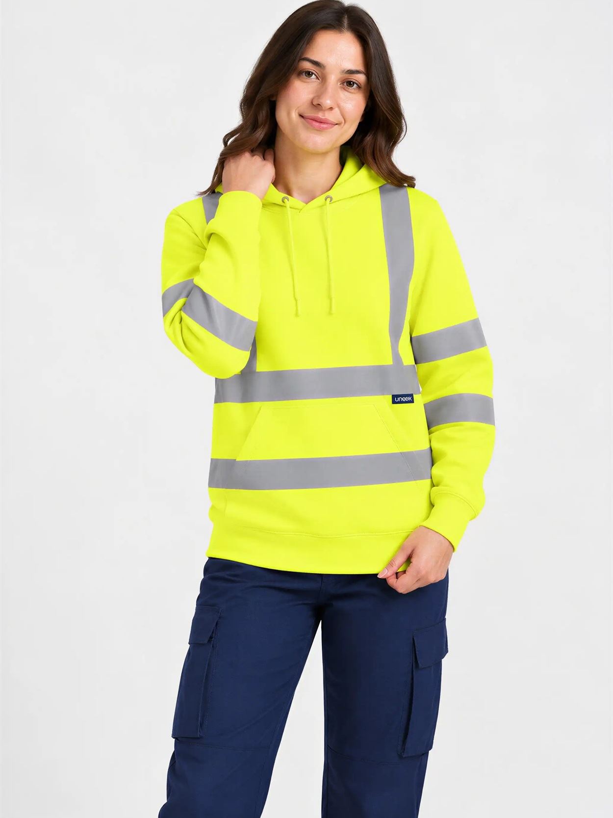 UC814 Hi Vis Hooded Sweatshirt Image 1
