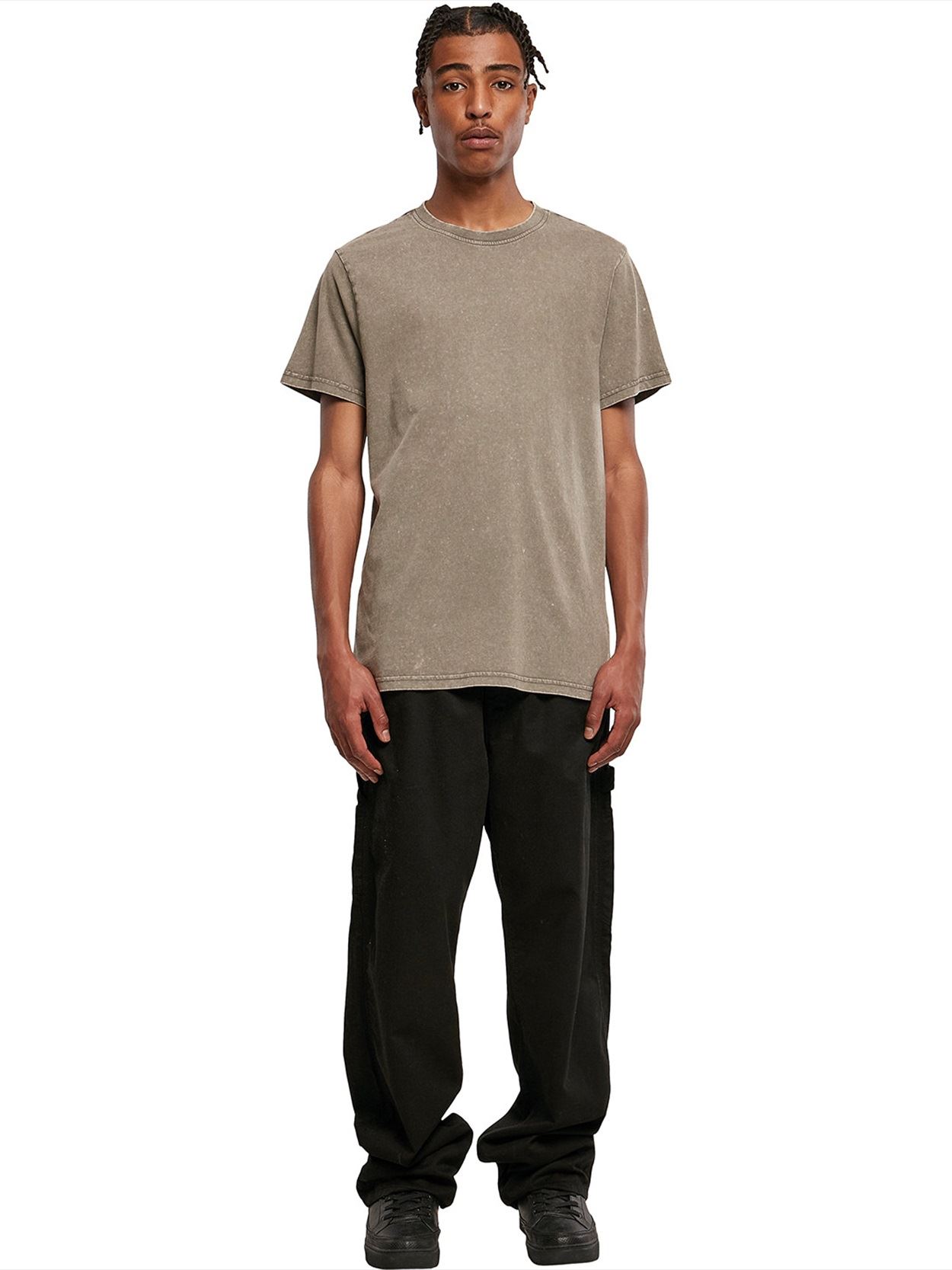 BY190 Acid washed round neck tee Image 1