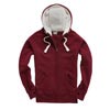 F15 Fleece Lined Zip Hoodie Maroon / Orchid White colour image