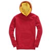 W73K Kids Contrast Hoodie Red / Yellow colour image