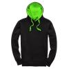 W73 Contrast Hoodie Black / Neon Green colour image