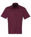 PR202 Short sleeve poplin shirt Aubergine colour image